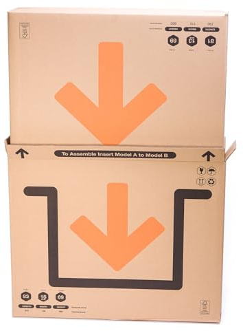 TELECAJAS | 3 Cajas 130x13x81 cm Cuadros Grandes Telescópica y Robusta: Televisores Planos, TV | Modelo A+B | TV hasta 55' pulgadas | Pack de 3 cajas + Precinto