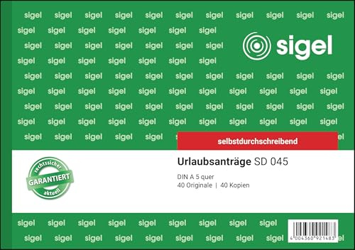 Sigel SD045 semesterförfrågan A5 quer, 2 x 40 blad, självskrivande, 1 st.