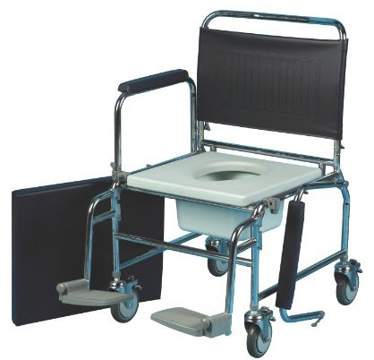 Homecraft Mobile Commode, Adjustable Height and Easy Transfer Commode for Elderly, Disabled and Handicapped Users - 20 Seat Width