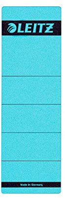 Leitz Étiquettes Self Adhesive pour Classeurs à Levier Couverture Papier et Dos 80 mm, Large, Court, 61,5 x 192 mm, Papier, 16420035, Bleu, Lot de 10 Étiquettes