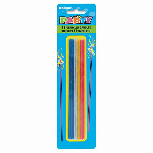 Unique Party 1911C - Sparkle Birthday Candles, Assorted Pack of 18