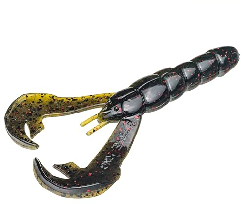 Strike King Rage Craw 4-Inch Fishing Lure, Soft Plastic Grub, Unique Design, Realistic Pincers, Slender Body, 4-Inches, 7-Pack