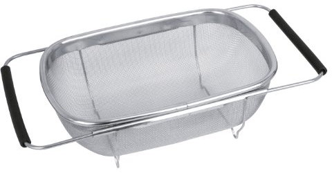 Equinox 503210 - Scolapasta Estensibile in Acciaio Inox, 29 x 19 x 10,5 cm