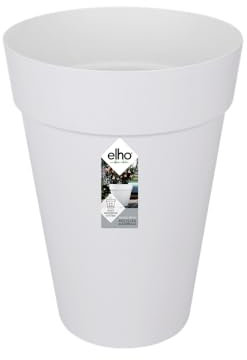 elho Loft Urban Rund Hoch 35 - Blumentopf für Außen - Ø 33.5 x H 45.3 cm - Weiß/Weiss