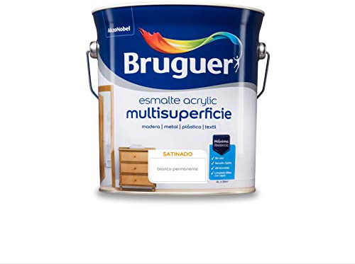 Bruguer Acrylic Multisuperficie Esmalte al agua Satinado Blanco Permanente 4 L