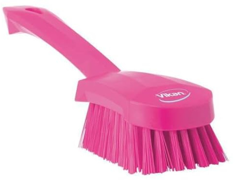 Vikan 41921 Styv tvätt/skrubbande handborste, kort handtag, 270 mm (rosa)