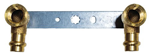 Cornat Press-Montageeinheit für Eckventile und Wandarmaturen, 2 Innengewinde, 2 Muffen, A 15 mm, B 1/2Zoll IG, C 150 mm, 1 Stück, rotguss, T65771512B