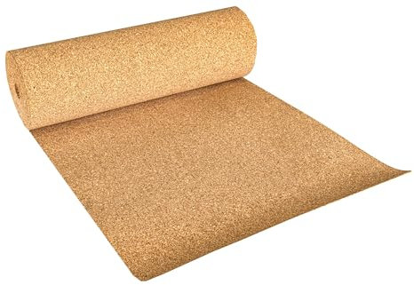 Rollenkork 4 mm Stärke, 15qm, 15 x 1m, Dämmunterlage / Trittschalldämmung / Wanduntertapete / Pinnwand / Parkett- und Laminatunterlage