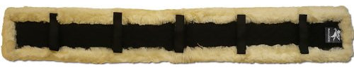 Engel Reitsport | Brustblatt Unterlage aus Lammfell (Fahrsport) Stoff schwarz Fell med. Grösse 120x14cm (Brubla)