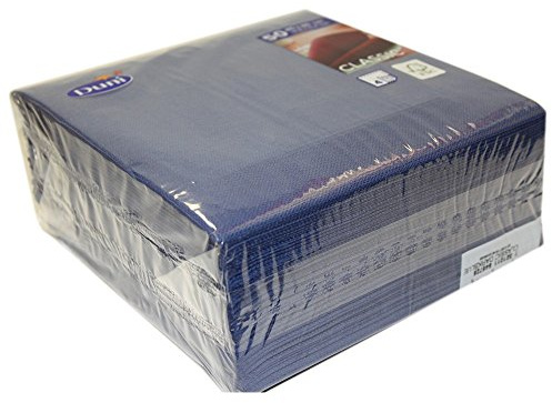 Duni Klassik Servietten 40 x 40 cm 1/4 F 4-lagig, dunkelblau geprägt