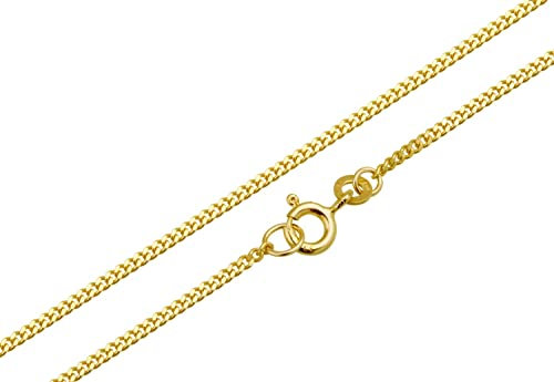 Panzerkette Gold 333 Damen 42cm I filigrane Goldkette Damen hochglanz 1,6mm Stärke I Halskette Echtgold für Frauen mit Federring Verschluss