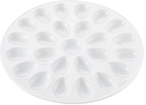 HIC Kitchen Deviled Egg Dish, 13.25-Inch, Fine Porcelain, Holds 24