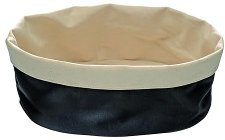 APS corbeille à pain en toile 20 x 15 cm, H: 7 cm coton, beige, noir