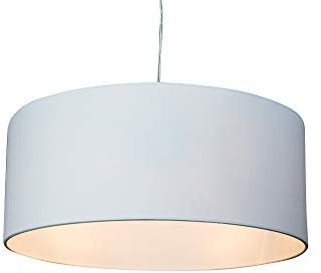 anTes interieur Hängeleuchte Circulo 3-flammig weiß mit 3 x LED-Leuchtmittel/Ø 50 cm/Metall verchromt/Stoffschirm (Pendelleuchte Hängelampe Deckenlampe Pendellampe Deckenleuchte)