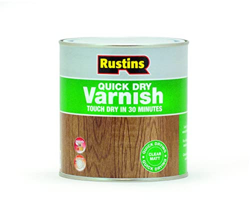 Rustins AVMC1000 Quick Dry Varnish Matt Clear 1l- Fast-Drying Water-Based Wood Varnish; Durable Non-Yellowing Finish in Gloss, Satin or Matt for Indoor Use