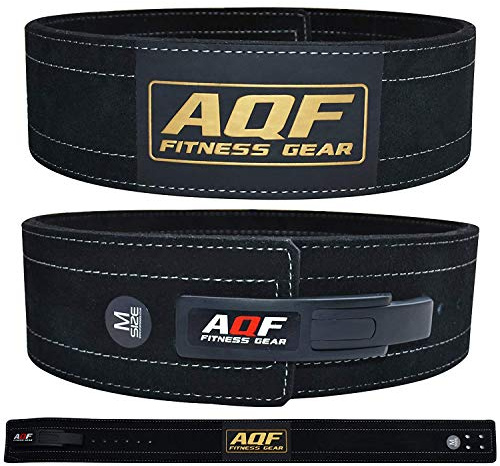 AQF Läder Viktlyftningsbälten Spak Spänne, 4 Bred 10mm Tjockt Kraftlyftning Bälte, Lifting Belt, Träningsbälte, Styrkelyft Bälte För Knäböj, Dödlyft, Sport, Bodybuilding & Gym Belt