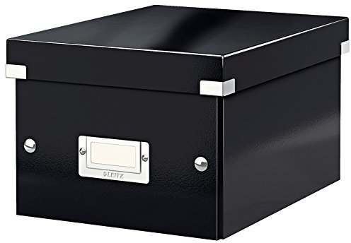 Leitz Click & Store WOW Scatola Archivio Piccola, per Riporre e Trasportare Documenti A5 e Oggetti di Piccole Dimensioni, Adatta a Casa e Ufficio, Nero, 60430095