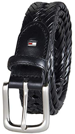 Tommy Hilfiger Men's Braided Belt, Black, 32