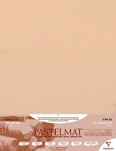 Clairefontaine 96021C Confezione Carta Pastelmat - 5 Fogli di carta Speciale per Pastelli secchi - 50x70 cm 360g - Mais