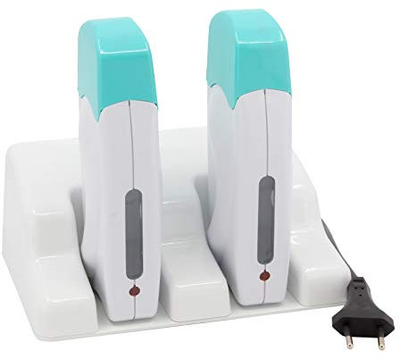 EpilWax 2 Wachserhitzer für 100 ml Roll-Ons mit Sockel - Wachswärmer Geräte zum Schmelzen von Wachs-Nachfüllpatronen (Duo, Weiß)