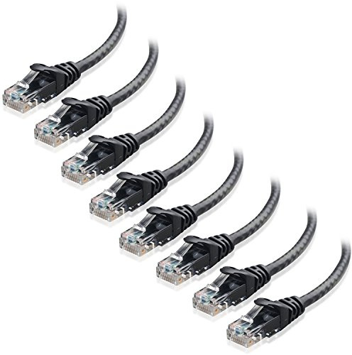 Cable Matters 8-Pack Snagless Cat 5e Ethernet Cable - 5ft, Gigabit Cat5e Cable, Cat5e Ethernet Cord, Black