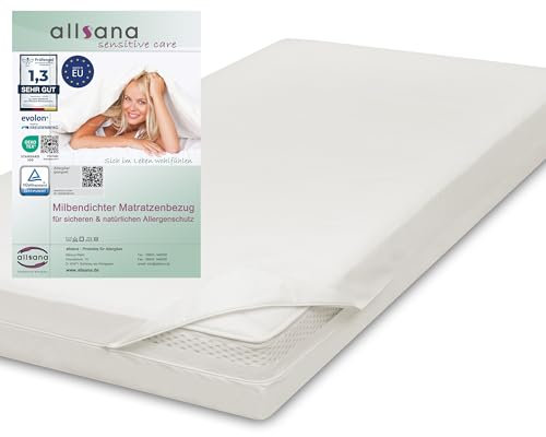 Allsana Allergiker Matratzenbezug 180x200x20 cm | Allergie Bettwäsche | Anti Milben Encasing | Milbenschutz für Hausstauballergiker | Zwischenbezug für die Matratze | TÜV geprüft