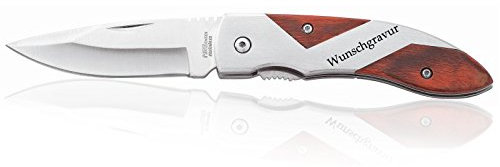 polar-effekt Metmaxx Klappmesser mit Gravur des Namens – Robustes Outdoor-Messer - Taschenmesser mit Gürtelholster - Einhandmesser – Personalisierte Geschenk für Männer