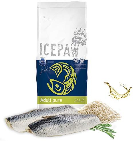ICEPAW I Adult Pure I 14 kg I High Premium Trockenfutter I für Erwachsene Hunde I mit Fisch (Hering) und Reis I glutenfrei