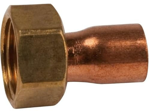 Douille cuivre réduite avec écrou à souder - 2 pièces - F 1/2' - diamètre 12 mm