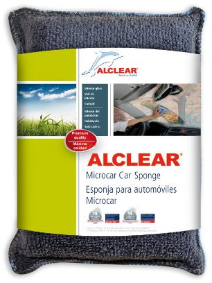 ALCLEAR 950014 Microcar Car Sponge Against Fogged Windscreen, Car Care, Blue/Grey, Made of Microfiber Cloth Material, Drying Cloth, Streak-free