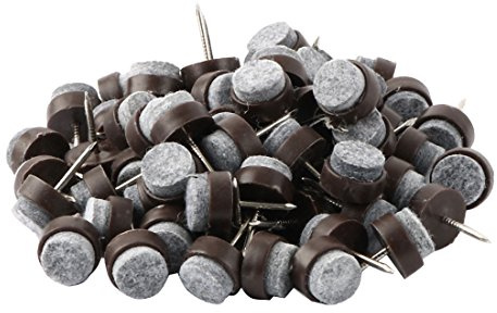 sourcing map 50 Stück Filzgleiter Stuhl Filzgleiter Nagel für Stuhlbeine DIY Nagelprotektoren 15 mm Durchmesser