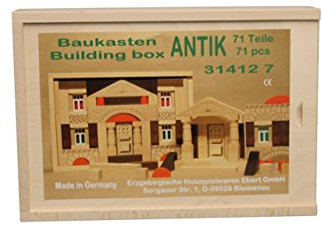 Holzspielzeug Baukasten Antik 71 Teile BxHxT 28,5x20x5cm NEU Holzbaukasten Spielsortiment Bauspiel Bausteine Spiele Spielzeug Strategiespiel Geschicklichkeitsspiel Geduldsspiel Holzgestaltung Holz