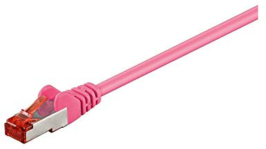 Goobay 93339 CAT 6 Câble de Liaison, S/FTP (PiMF), Magenta, 0.25m Longueur