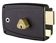 Serrure en applique noire droite à fouillot - Clé I - Axe à 60 mm - Match - JPM