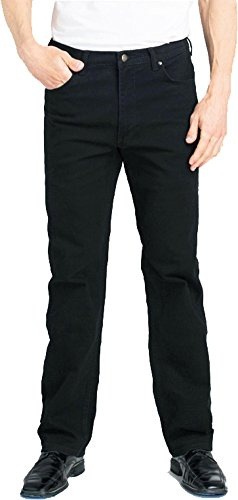 Grand River Stretch Traditional Straight Cut Black Jeans (44/32, Black)
