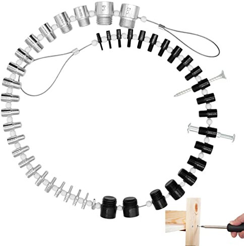 JINGLING Thread-Checker | 44 Stück Gewindekennzeichnungslehre | Schrauben-Gewindelehre, EIN Taschenwerkzeug zum Messen von Muttern-Schrauben-Größen, überprüfen Sie Muttern und Schrauben in Zoll