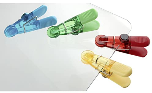 Fackelmann Set 4 Mollette Chiudi Sacchetti, Magnetiche, Plastica, Multicolore