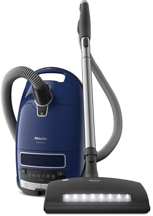 Miele Complete C3 Marin Bagged Canister Vacuum Cleaner with Electrobrush Floorhead, Suitable for Carpets and Hard Floors, in Marine Blue