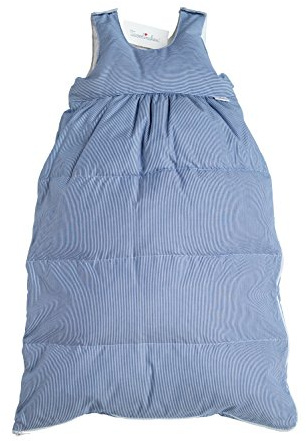 Tavo Down feather sleeping bag, white with blue stripe, 80cm