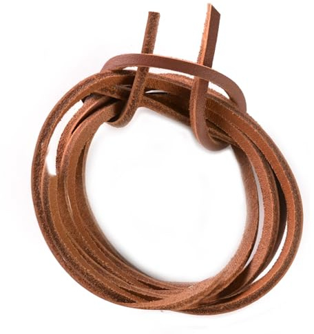 Shoe String 1 Pair of 120cm Brown Leather Shoe Laces for Deck Shoes - Unisex Square Cut Shoelaces - Shoe Lace for Men and Women