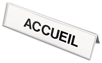 Boîte de 25 chevalets porte-nom 6 x 25 cm