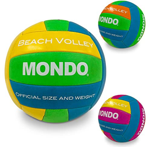 Mondo Toys - Spielball Volleyball BEACH VOLLEY - Größe 5 Indoor, Outdoor, Beach, PVC Sponge Soft Touch - 13037