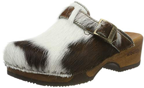 Woody Trachten Clogs - MANU Fell - braun, GröÃŸe 37