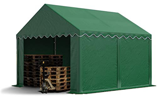 TOOLPORT Tente de Stockage 3x4 m abri bâche PVC 700 N imperméable Vert foncé