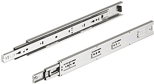 Schubladenschiene Vollauszug ACCURIDE 3832 Teleskopauszug 650 mm | Tragkraft bis 45 kg | Teleskopschiene mit Rastung in geschlossener Position | Stahl verzinkt | 1 Paar - Auszüge für Holz-Schubkästen