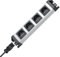 Kopp Powerversal Steckdosenleiste 4-Fach, Schnellstecksystem Eingang/Ausgang, Wieland Eingang, kaskadierbar, 90° gedrehte Töpfe, 65mm Topfabstand, anschraubbar, IP 20, Silber-schwarz, 226320016