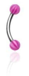 Coolbodyart Unisex Augenbrauen Lippenpiercing Bonbonkugel , UV lila [Schmuck]