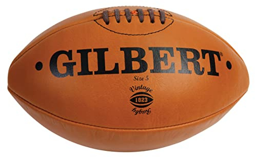 Gilbert Balón de Rugby Vintage, Marrón, Talla 5