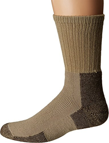 Thorlos mens Kx Max Cushion Crew Hiking Socks, Khaki, X-Large US