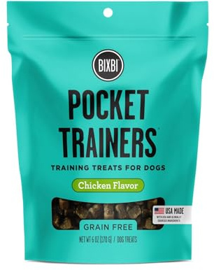 BIXBI Pocket Trainers, Chicken (6 oz, 1 Pouch) - Small Training Treats for Dogs - Low Calorie and Grain Free Dog Treats, Flavorful Pocket Size Healthy and All Natural Dog Treats